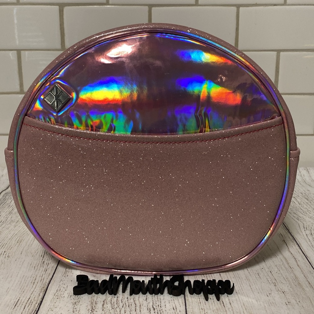 *Double K Originals Heart Pumps for Pumpkins Face Pale Pink Holo Glitter Purse - Picture 5 of 12